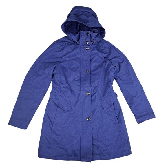 Kristen Blake Jacket Coat Womens S Purple Hooded Full Zip Snap Quilted Lining - Picture 1 of 11